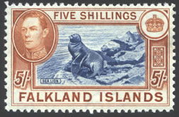 Falkland Islands Dependencies 1938 KGVI sg A6 6d Graham Land Black & brown MH 